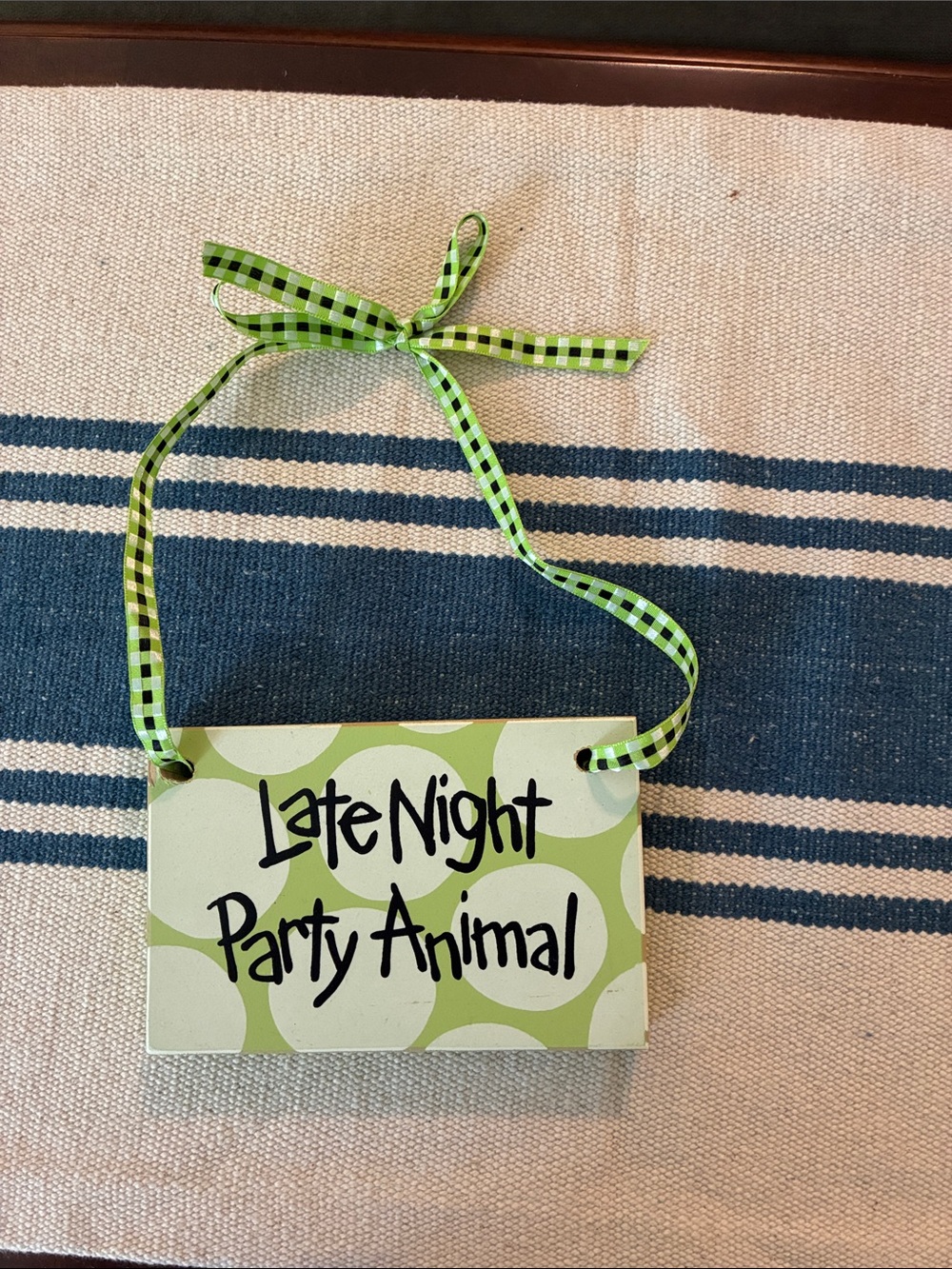 Late Night Party Animal Green Hanging Party Sign